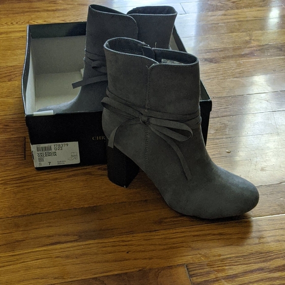 Gray Suede Bootie - Picture 1 of 4